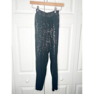 Sanctuary Night Fever Black Sequin High Rise Jogger Pants Women's Size Small S